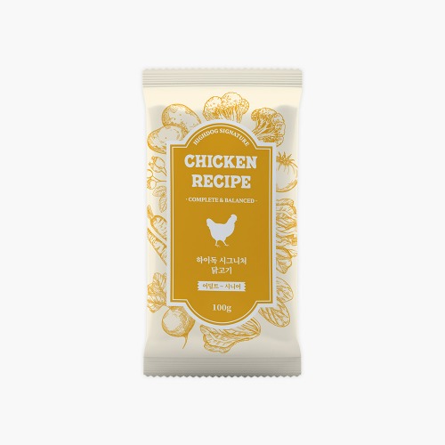 [시그니처] 닭고기 (100g) x 5팩 고단백 어덜트 시니어 사료 - 하이독
